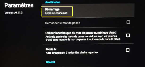 Démarrage